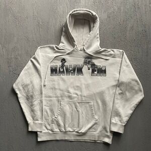 Hawk Em Graphic Hoodie Men Large White Vlone Pop Smoke